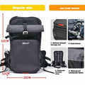 Seivi™ motorcycle touring tactical camping backpack in black with multiple compartments and adjustable straps, designed for motorcycle travel.