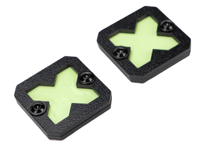 Glow-in-the-dark 3D motorcycle warning sticker from Bean's Moto Booth, designed as a visible safety accessory for motorcycles.