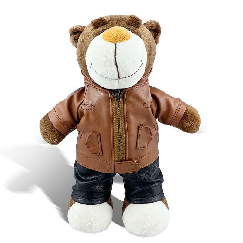 Decor motorcycle buddy helmet bear figurine by Bean's Moto Booth, featuring a cute bear wearing a miniature motorcycle helmet.