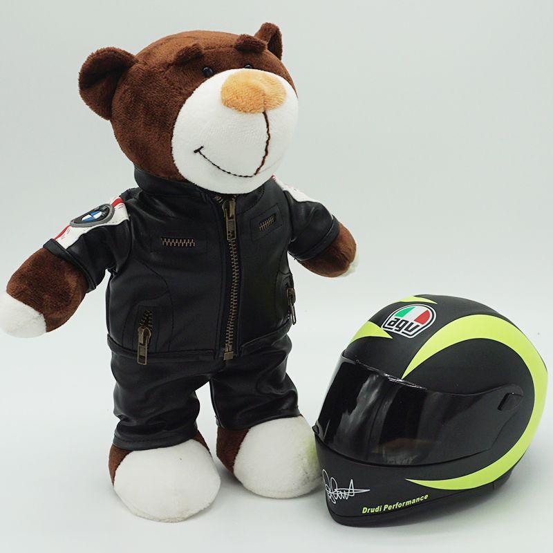 Decor motorcycle buddy helmet bear figurine by Bean's Moto Booth, detailed bear-shaped helmet decor for motorcycle enthusiasts.