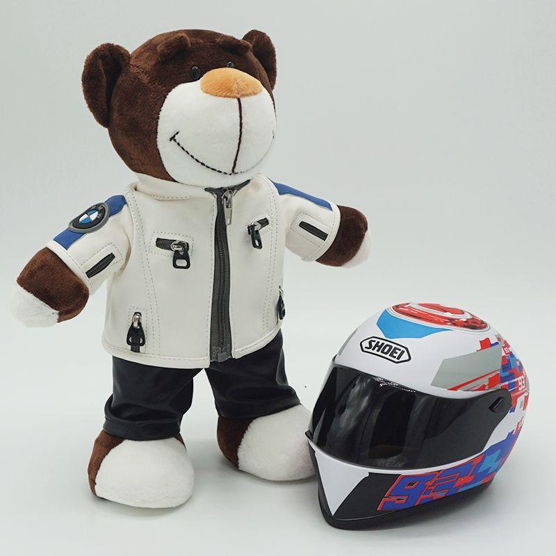 Motorcycle Buddy Helmet Bear decor by Bean's Moto Booth featuring a bear wearing a motorcycle helmet for stylish home decor.