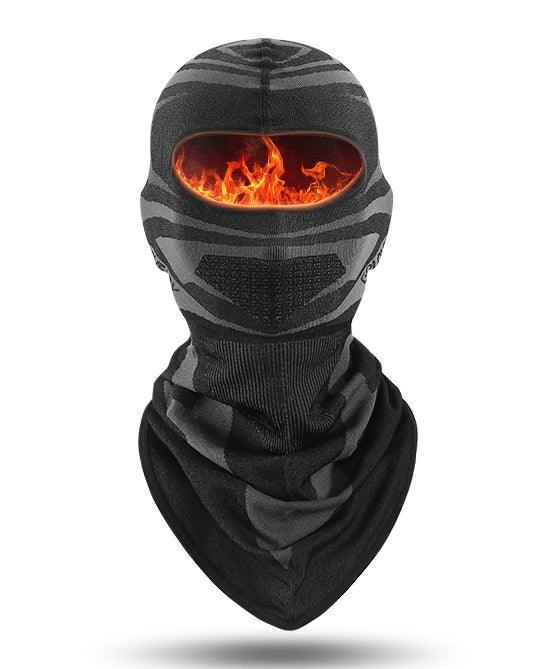 Winter windproof thickened motorcycle balaclava by Bean's Moto Booth, showing close-up of snug fit and warm, durable fabric.