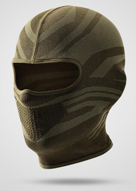Winter windproof thickened motorcycle balaclava by Bean's Moto Booth, showing close-up of soft, insulated fabric and full face coverage.