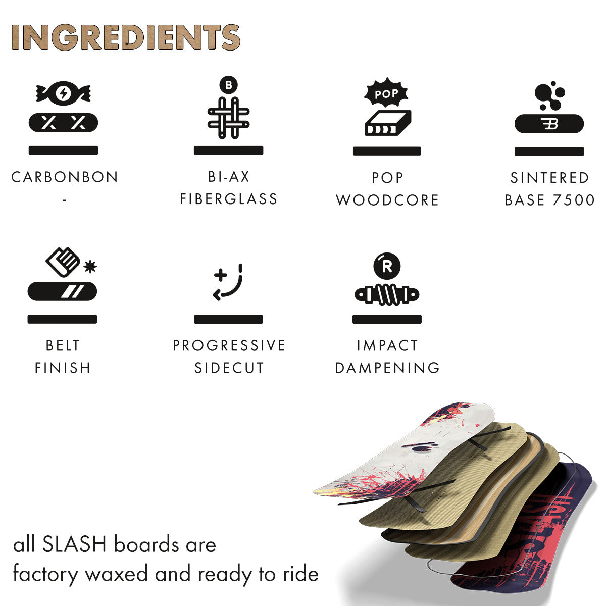 ZEITBIKE Slash by GiGi Happy Place Snowboard with blank top art, featuring a sleek design perfect for snowboarding enthusiasts.