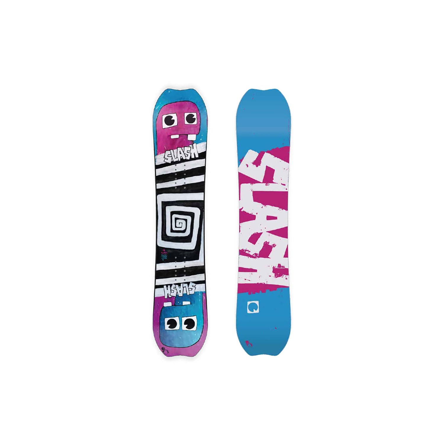 ZEITBIKE Slash by GiGi Splash Kids Snowboard with colorful graphic design, suitable for young snowboarders, on a white background.
