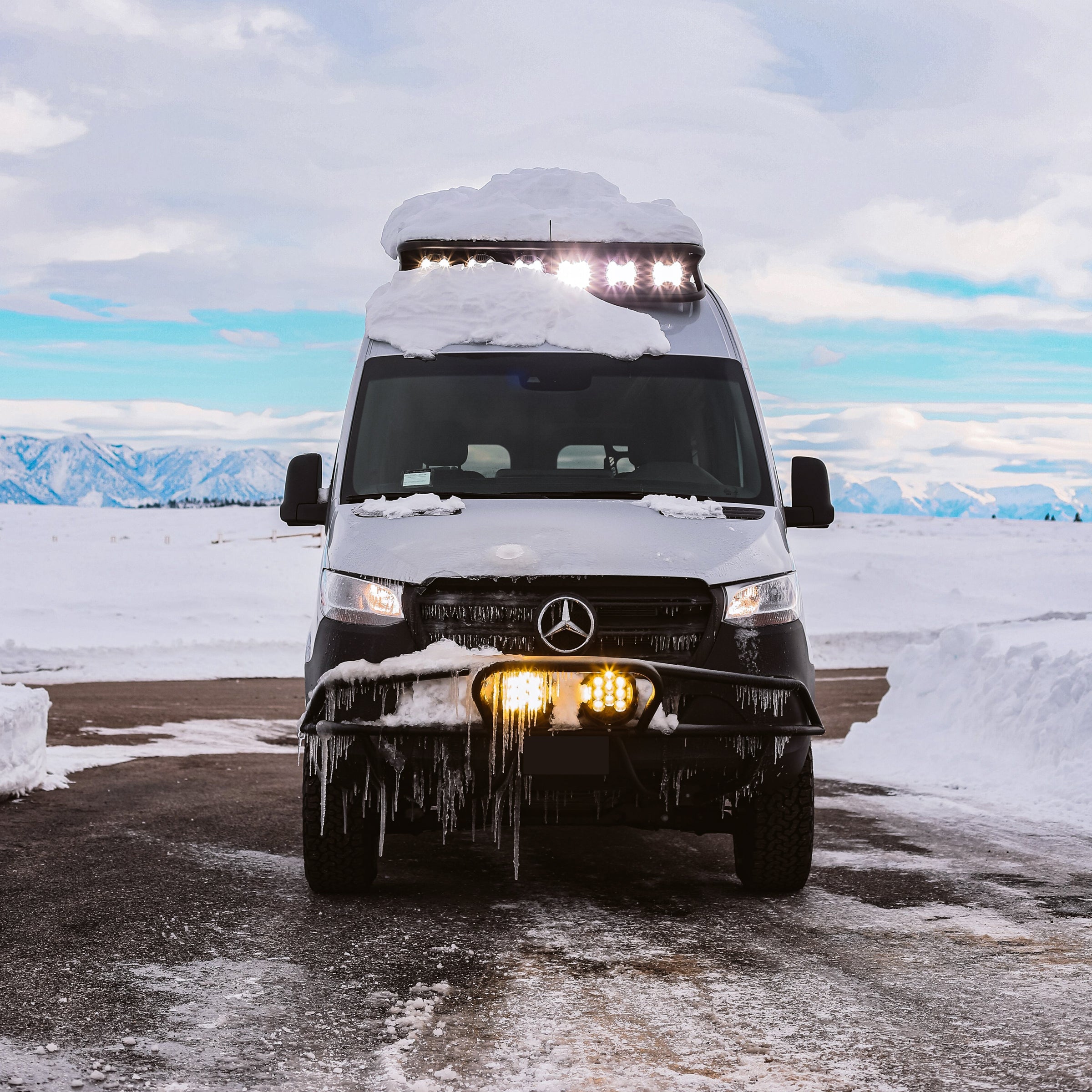 Sprinter Baja Bumper by The Van Mart, showcasing a rugged design for enhancing van exterior protection and style.