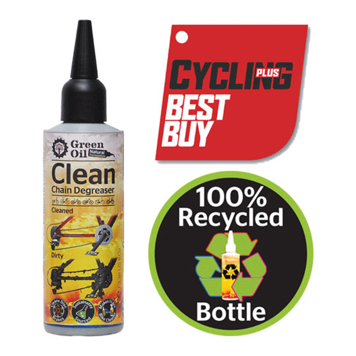 ZEITBIKE Green Oil Eco Rider Deluxe Set lubricant and chain cleaner in 100ml bottle, eco-friendly bike maintenance product
