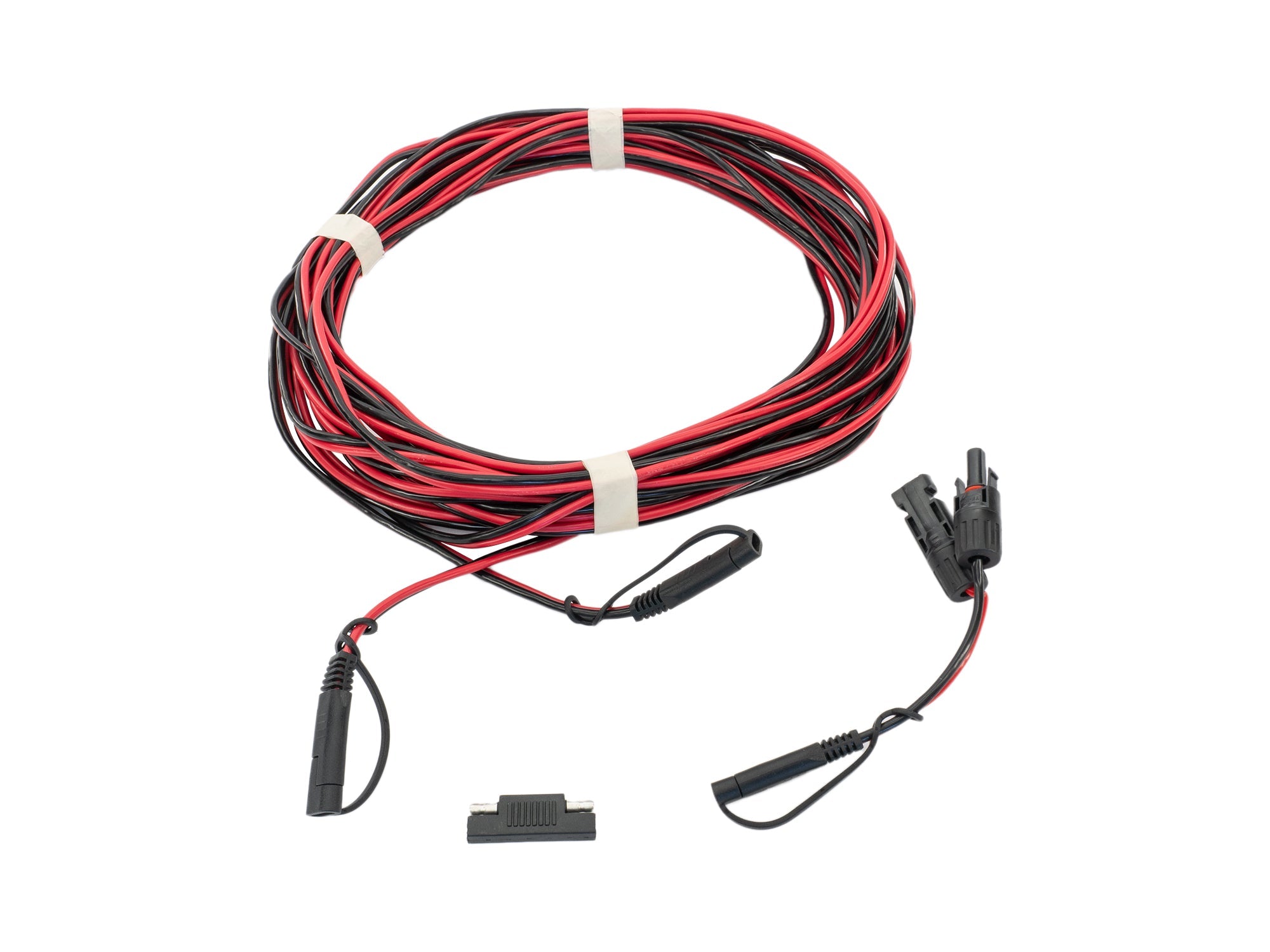Solar extension cable bundle from GoWesty with multiple solar cables and connectors, suitable for outdoor solar power setups.