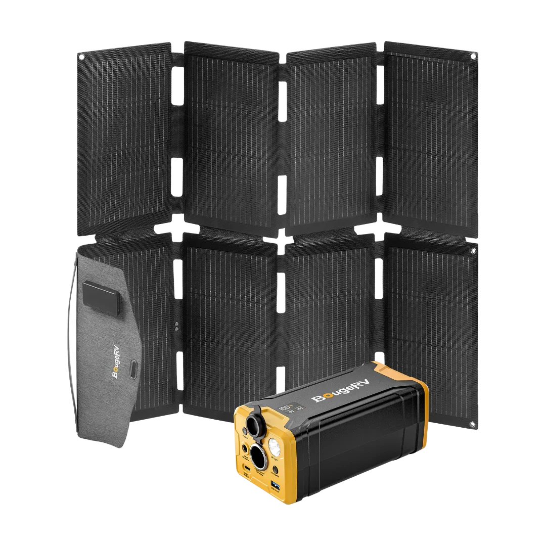BougeRV 100W N-Type Fiberglass Foldable Portable Solar Panel - We The Collective