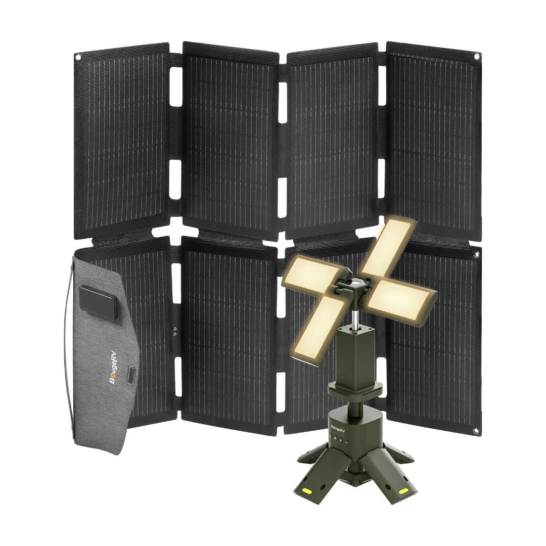 BougeRV 100W N-Type Fiberglass Foldable Portable Solar Panel - We The Collective
