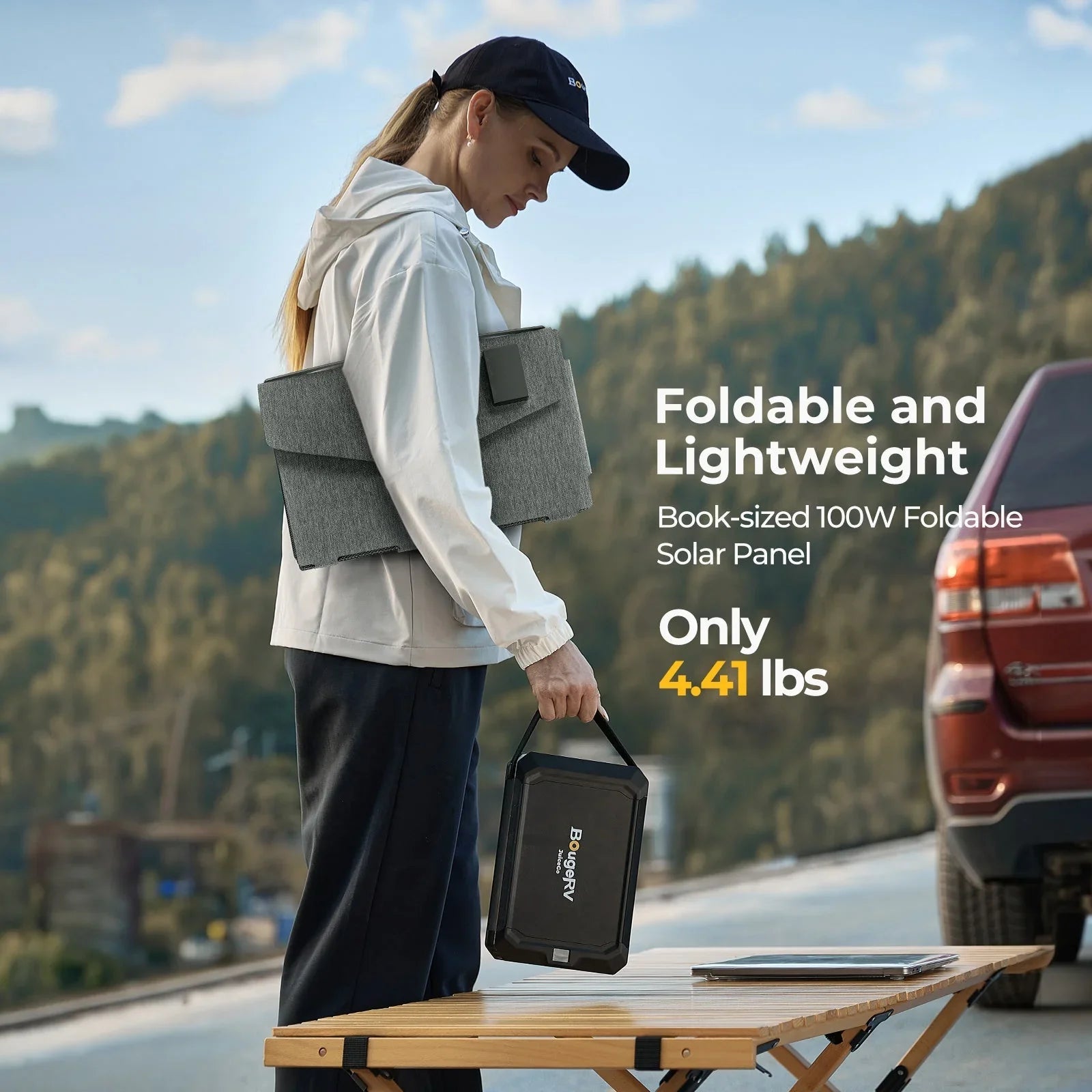 BougeRV 100W N-Type Fiberglass Foldable Portable Solar Panel - We The Collective
