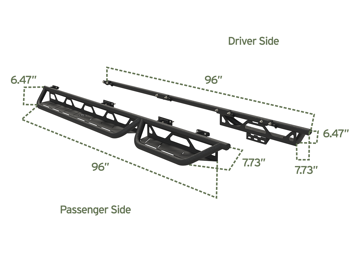 Vanspeed Sprinter side steps showing sturdy design and textured surface for easy access to the vehicle.