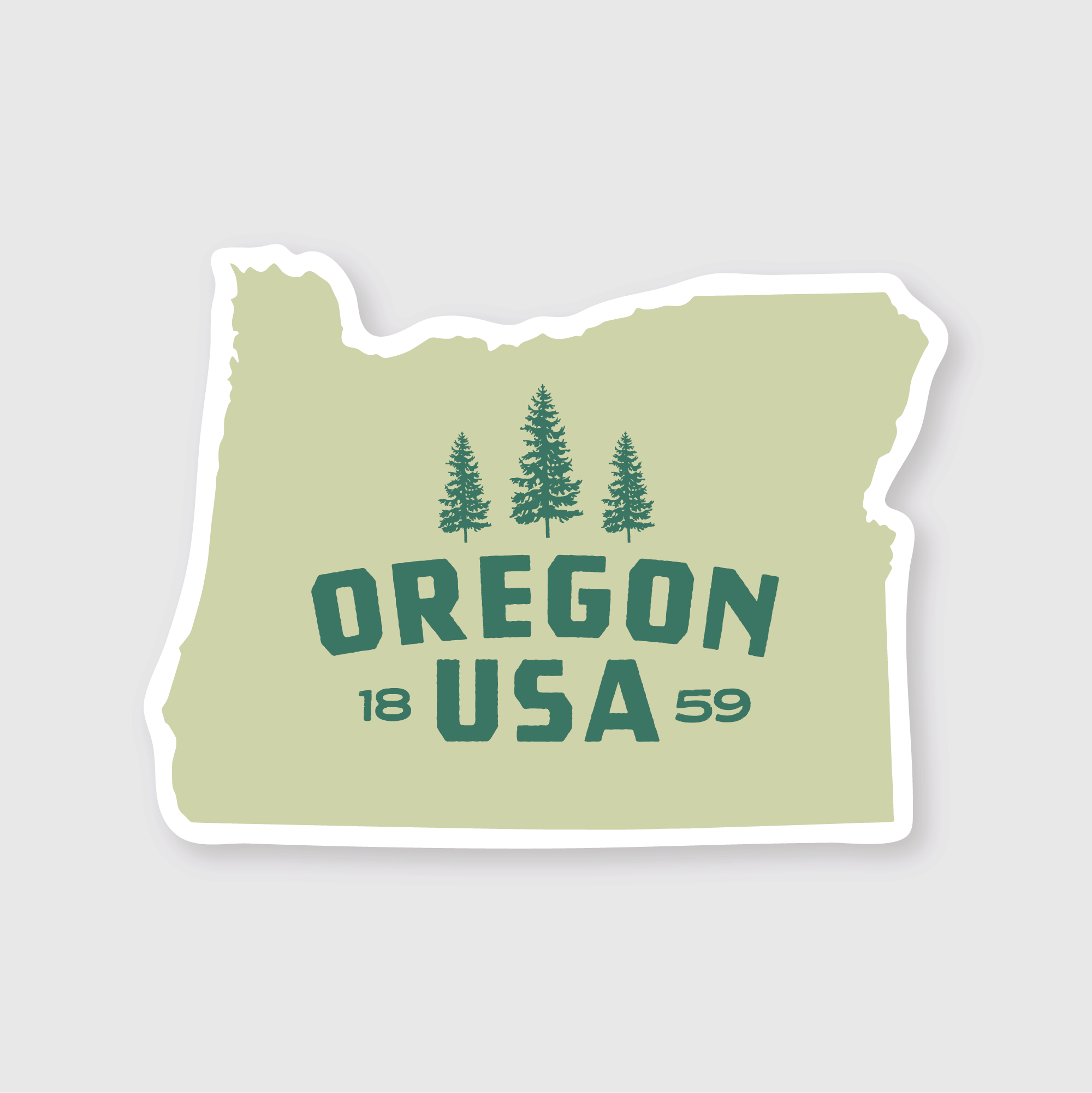 Oregon Simple State Sticker