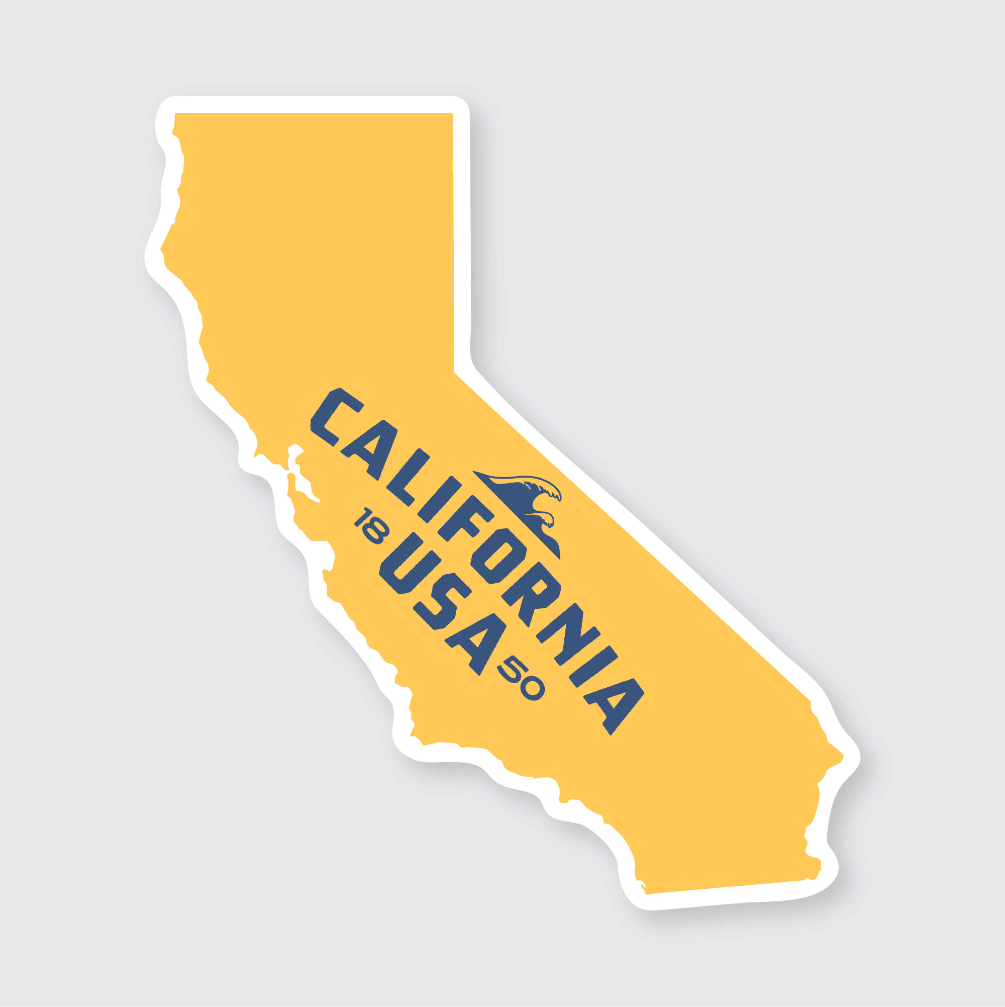 California Simple State Sticker
