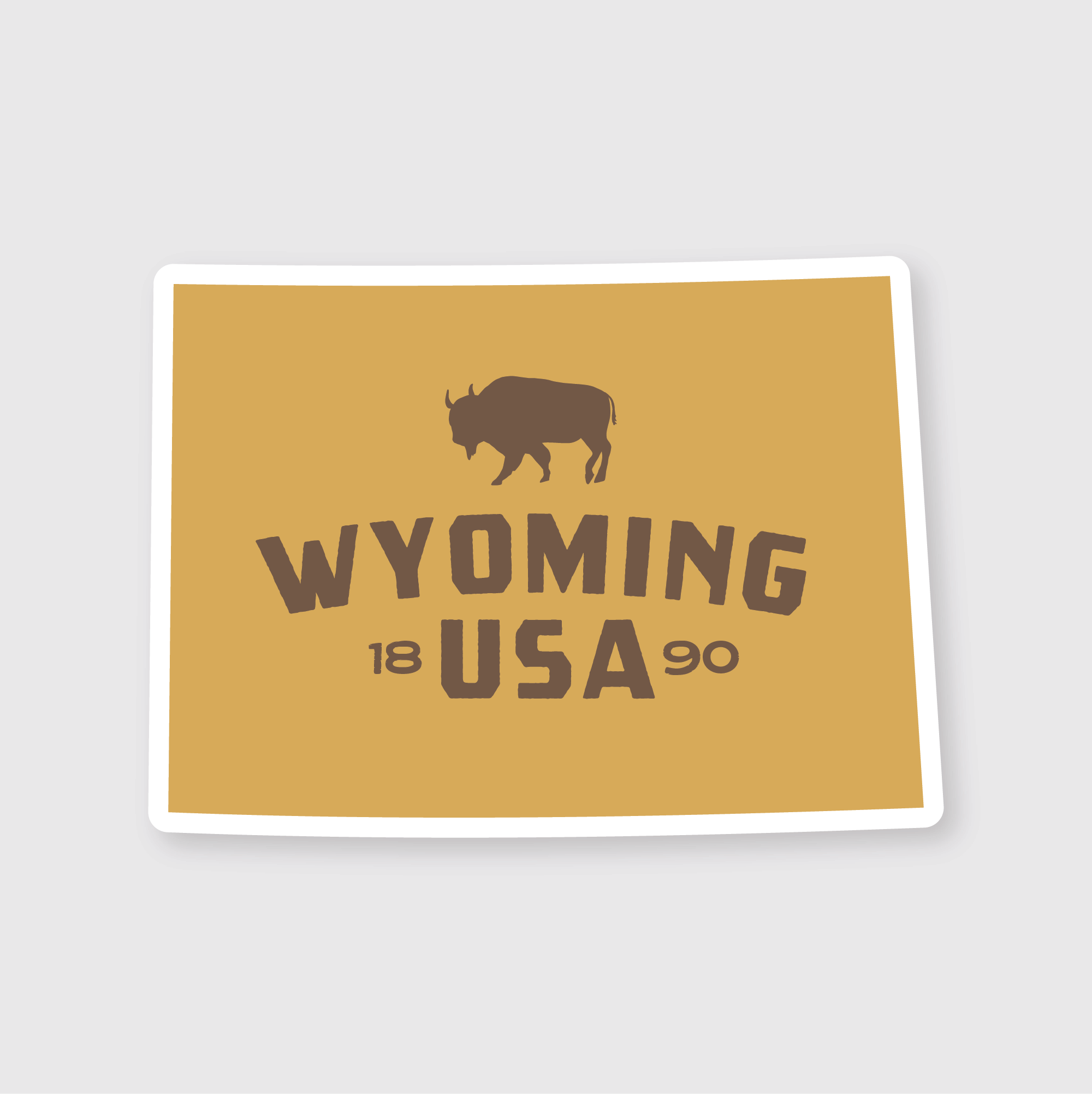 Wyoming simple state sticker by Pike Street Press, featuring a minimalist outline of Wyoming on a clear background.