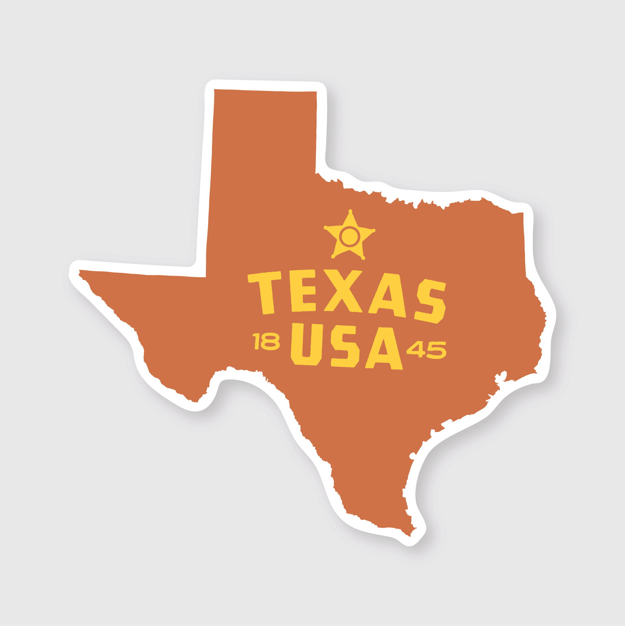 Texas Simple State Sticker