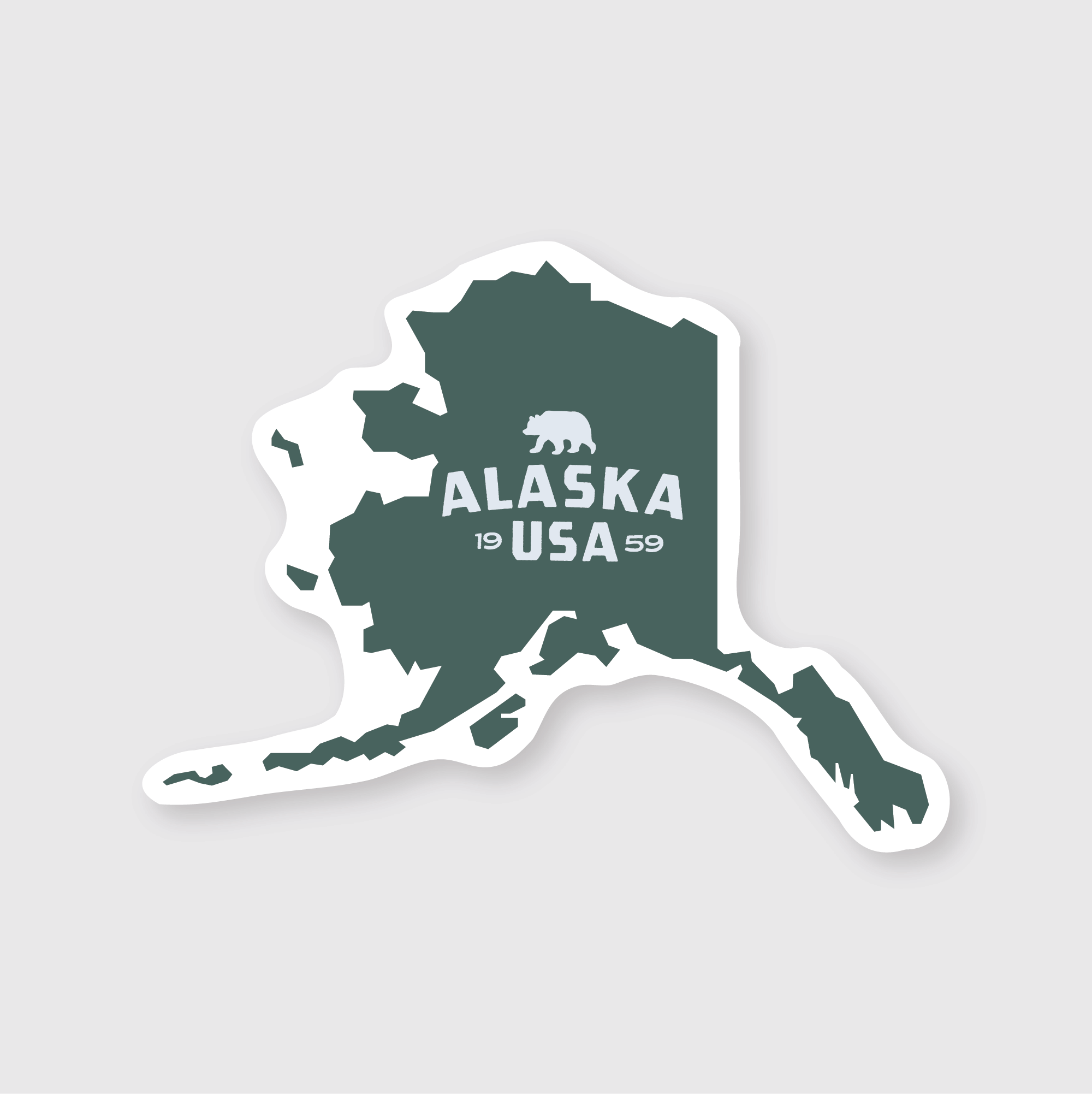 Alaska Simple State Sticker