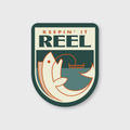 Keepin' It Reel sticker from Pike Street Press featuring a colorful fishing-themed design for decorating personal items.