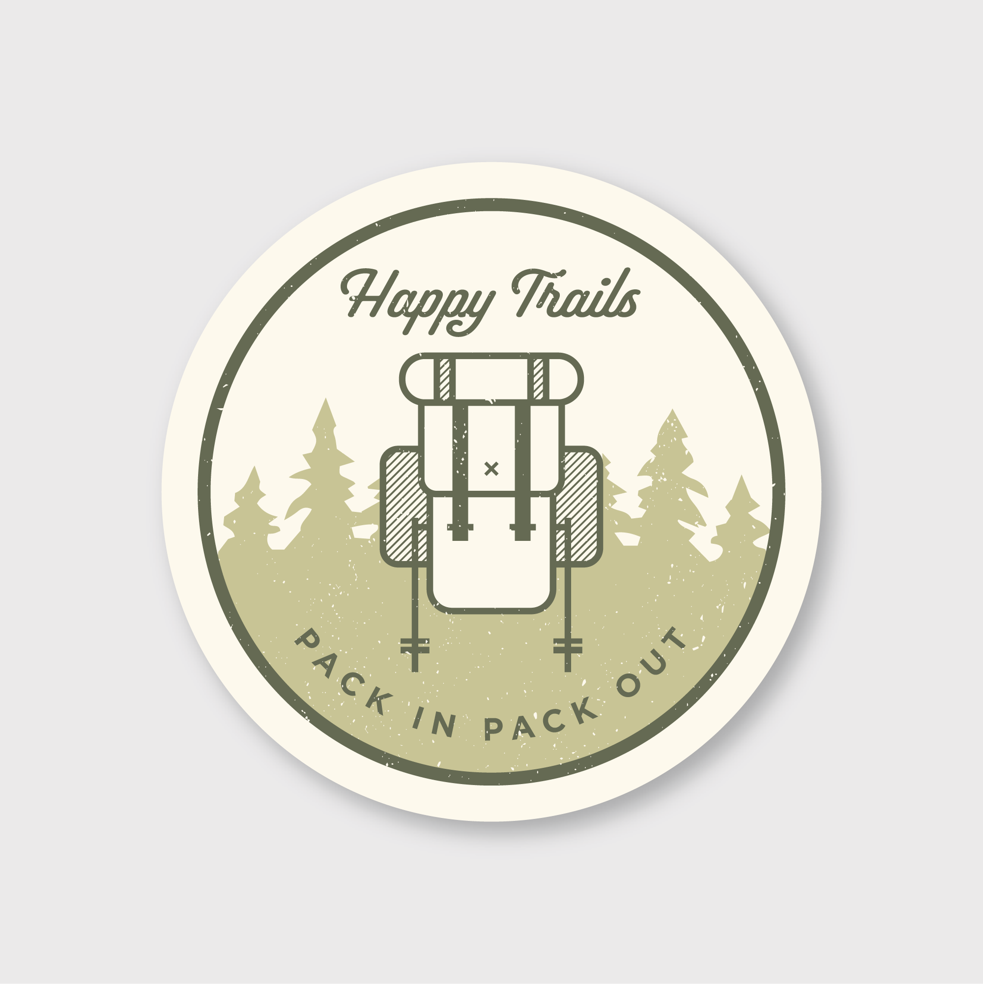 Happy Trails Hike Sticker
