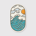 Wave Sketch Sticker by Pike Street Press featuring a hand-drawn ocean wave design on a sticker background.
