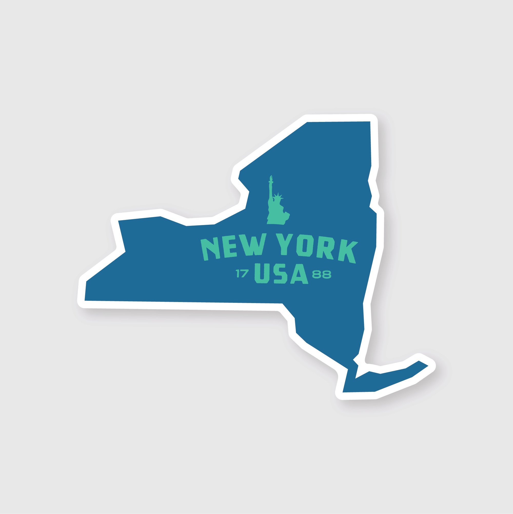 New York Simple State Sticker