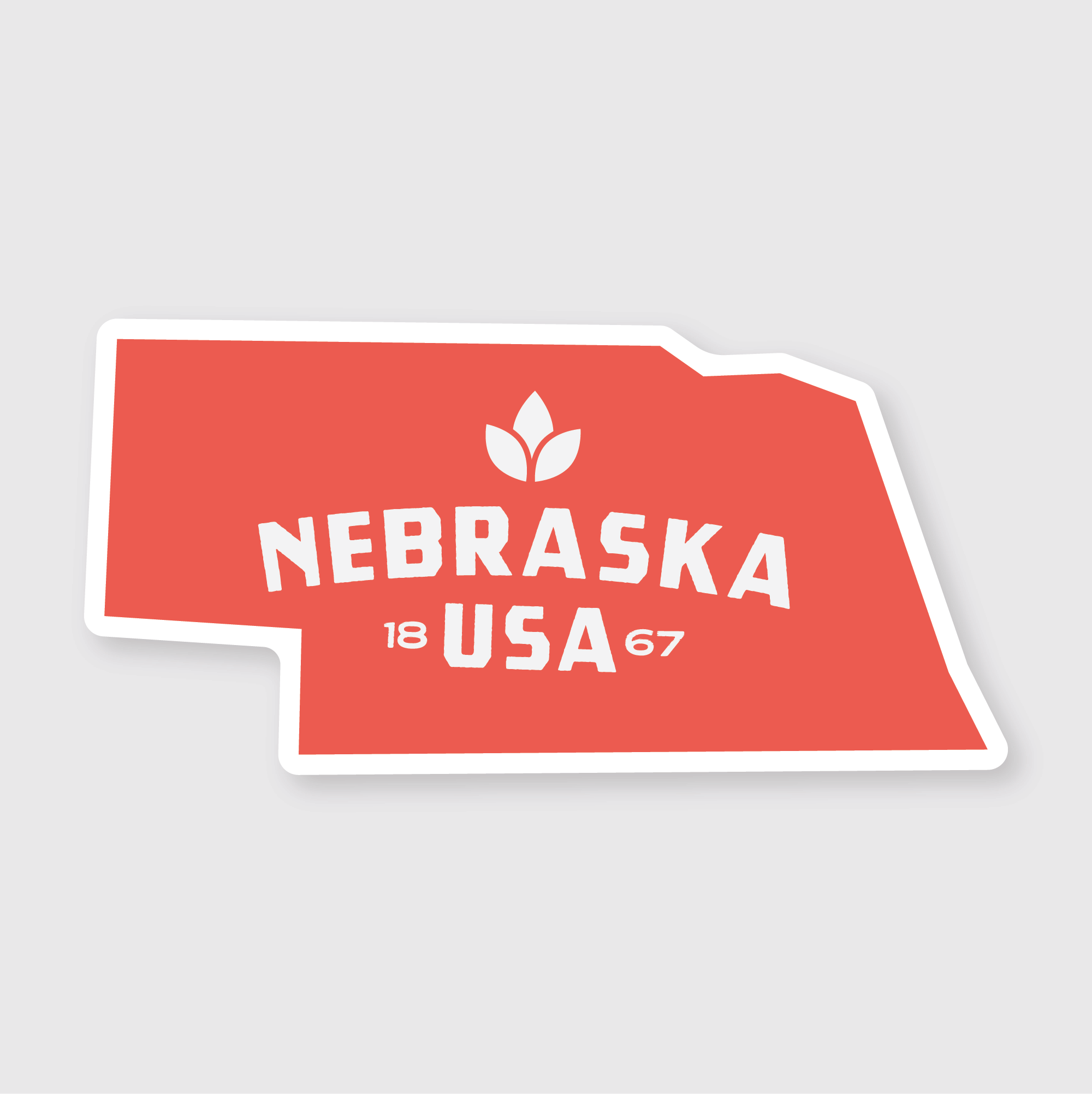 Nebraska Simple State Sticker