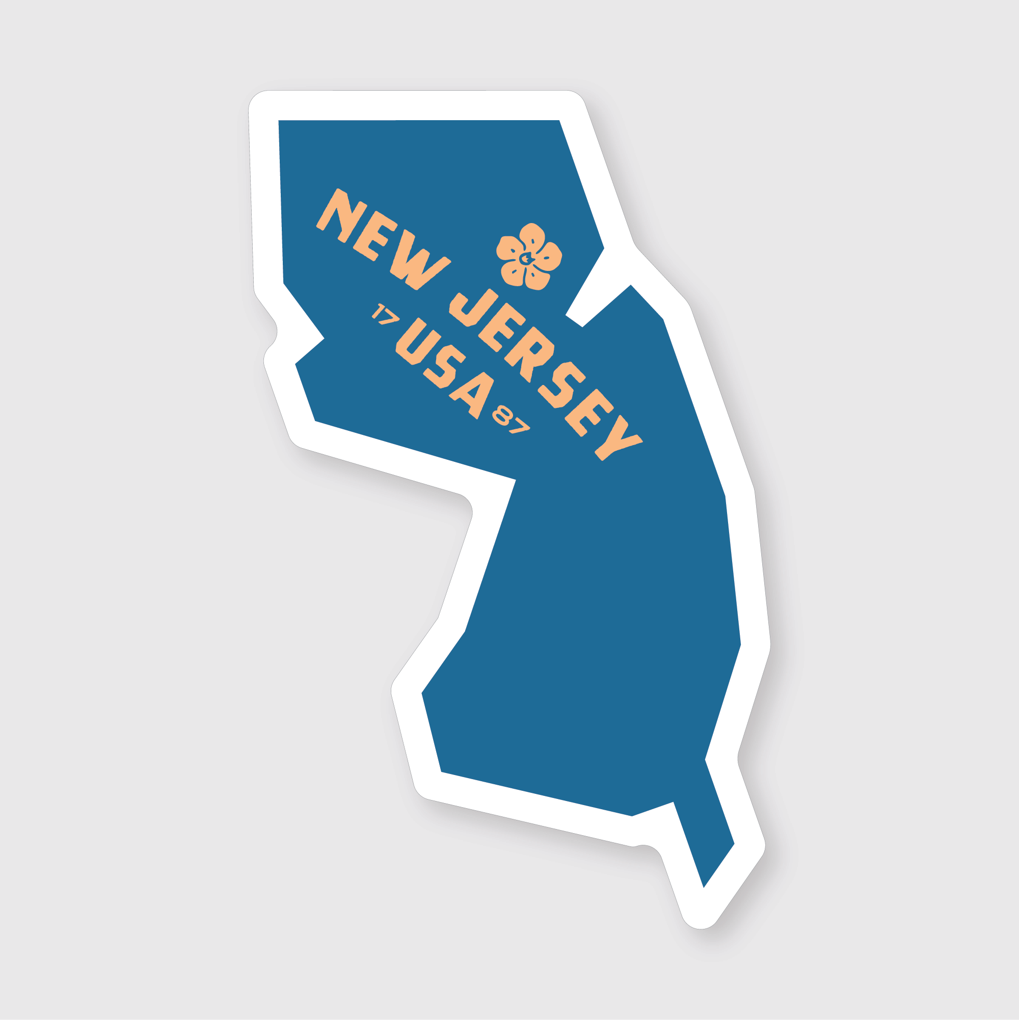 New Jersey state sticker by Pike Street Press, featuring a simple design with the state outline and name.