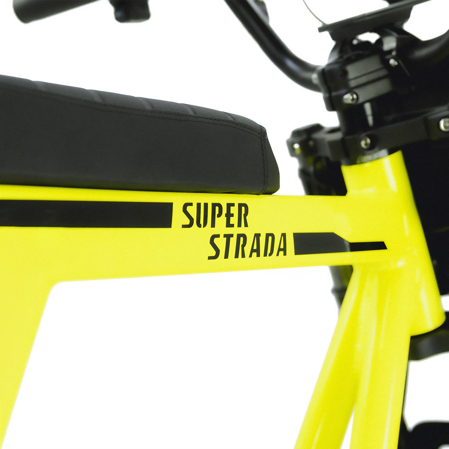 ZEITBIKE Super Strada RAGE sports utility e-bike with neon accents, featuring a sturdy frame and electric motor for versatile riding.