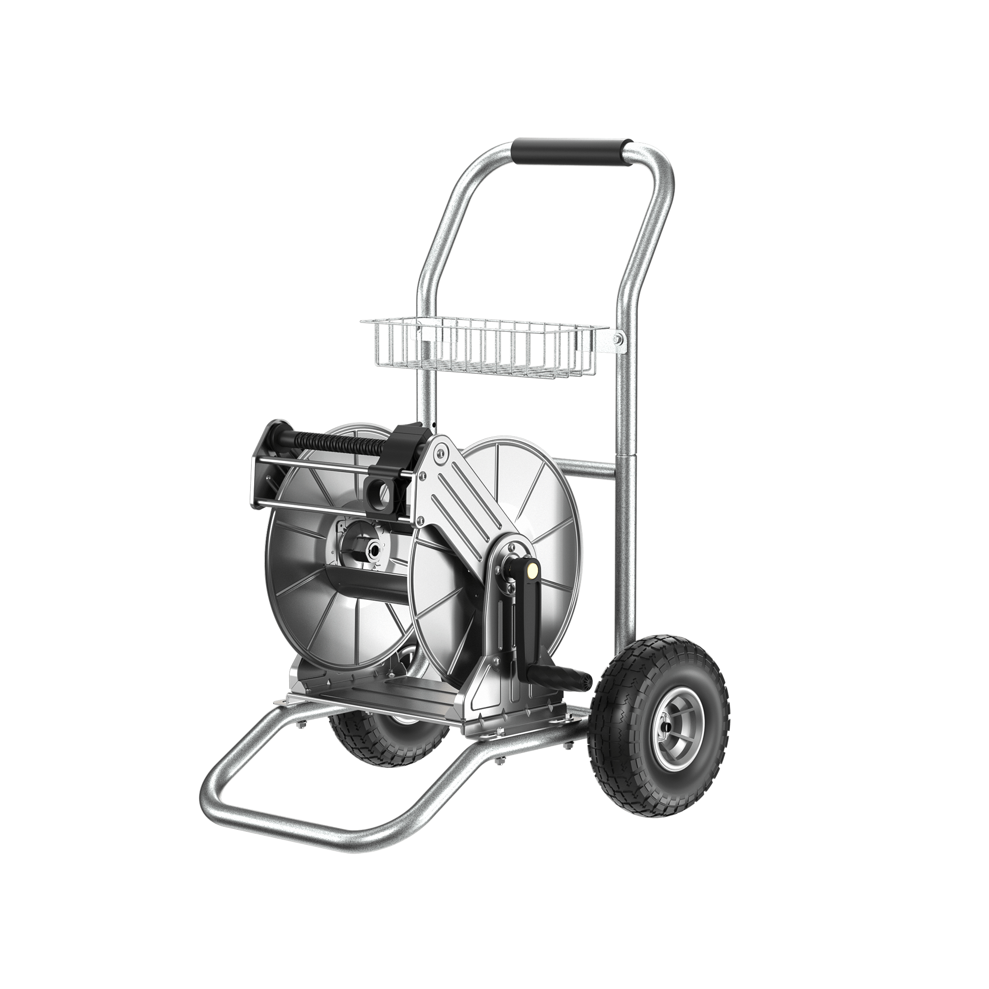 Garden Hose Reel Cart-2 Wheels-Stainless Steel-Heavy Duty - OVERLANDERS Outfitter