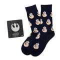 Star Wars BB-8 Navy Dress Socks and Rebel Alliance Starbird Crest Lapel Pin Gift Set - OVERLANDERS Outfitter