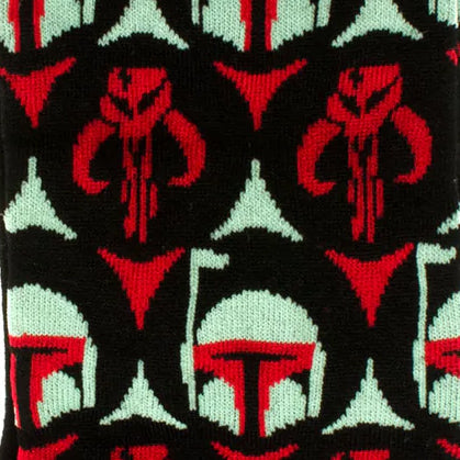 Star Wars Boba Fett and Mythosaur Black and Red Dress Socks and Crest Lapel Pin Gift Set - OVERLANDERS Outfitter