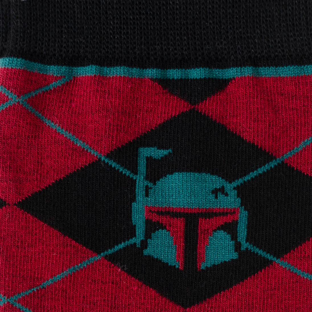 Star Wars Boba Fett Maroon and Black Argyle Socks and Crest Lapel Pin Gift Set - OVERLANDERS Outfitter