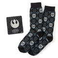 Star Wars Chewbacca Black Dress Socks and Rebel Alliance Starbird Crest Lapel Pin Gift Set - OVERLANDERS Outfitter