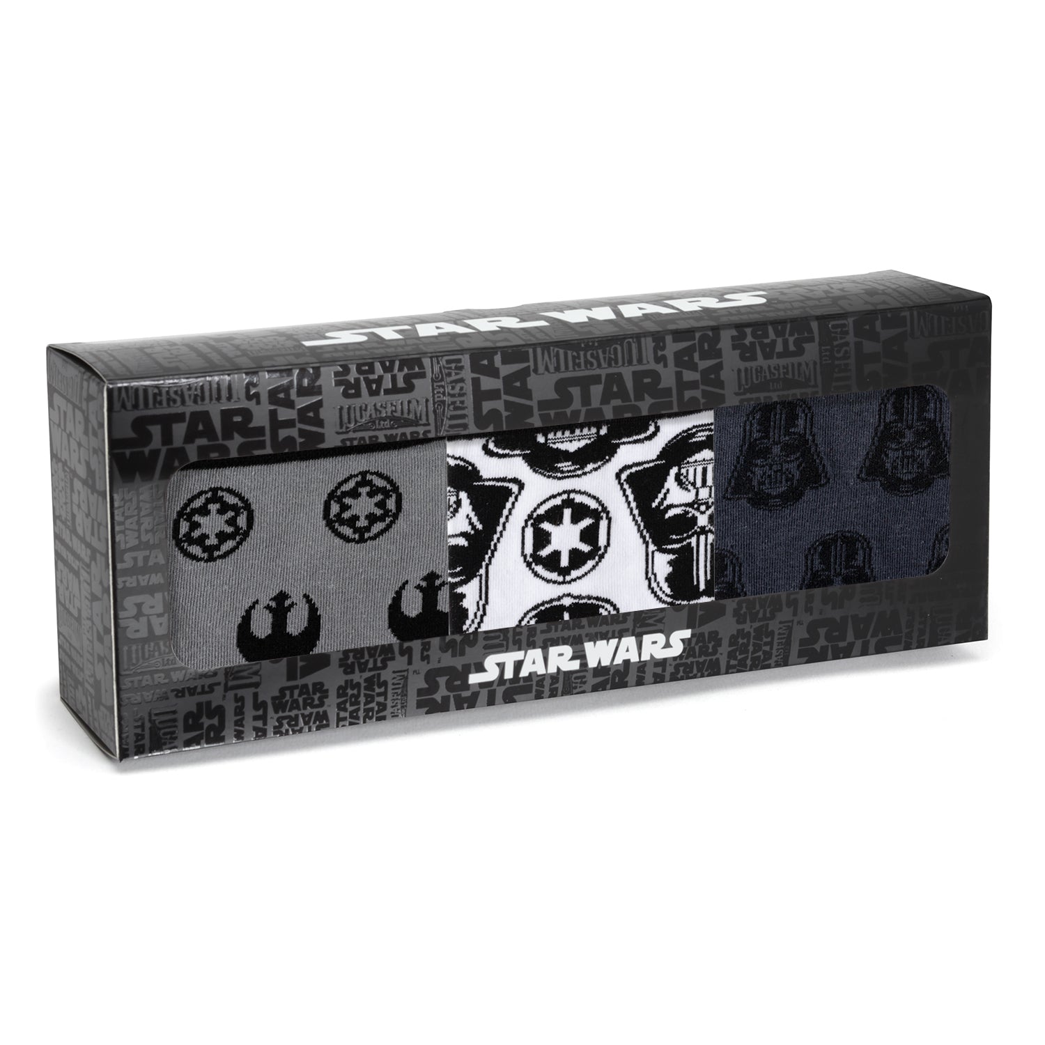 Star Wars Darth Vader Black, White, and Gray Dress Socks and Lapel Pin Gift Set - OVERLANDERS Outfitter