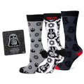 Star Wars Darth Vader Black, White, and Gray Dress Socks and Lapel Pin Gift Set - OVERLANDERS Outfitter