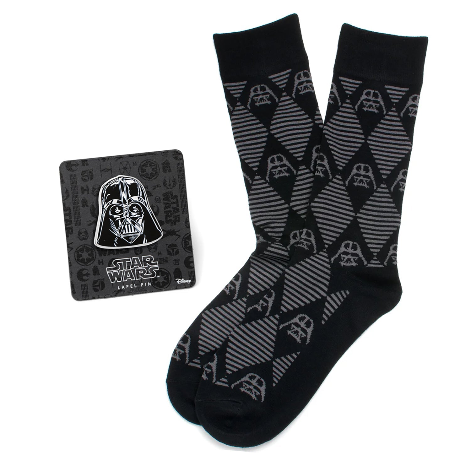 Star Wars Darth Vader Black Argyle Dress Socks and Lapel Pin Gift Set - OVERLANDERS Outfitter