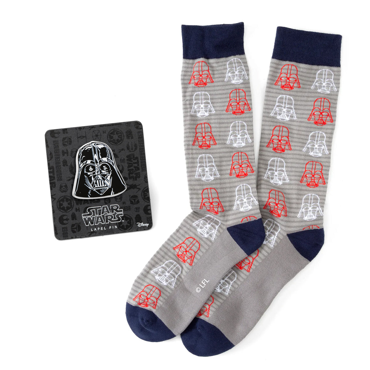 Star Wars Darth Vader Gray and Red Dress Socks and Lapel Pin Gift Set - OVERLANDERS Outfitter
