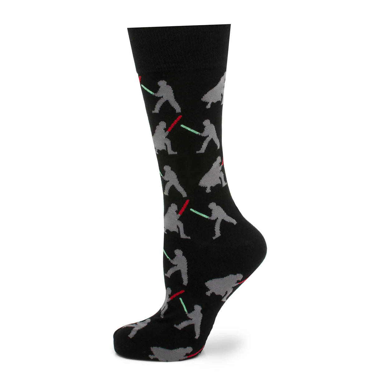 Star Wars Darth Vader and Luke Skywalker LIGHTSABER Battle Black Dress Socks and Darth Vader Lapel Pin Gift Set - OVERLANDERS Outfitter