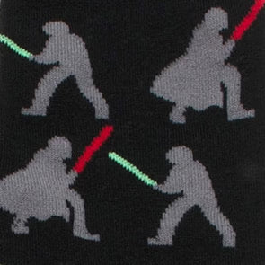 Star Wars Darth Vader and Luke Skywalker LIGHTSABER Battle Black Dress Socks and Darth Vader Lapel Pin Gift Set - OVERLANDERS Outfitter