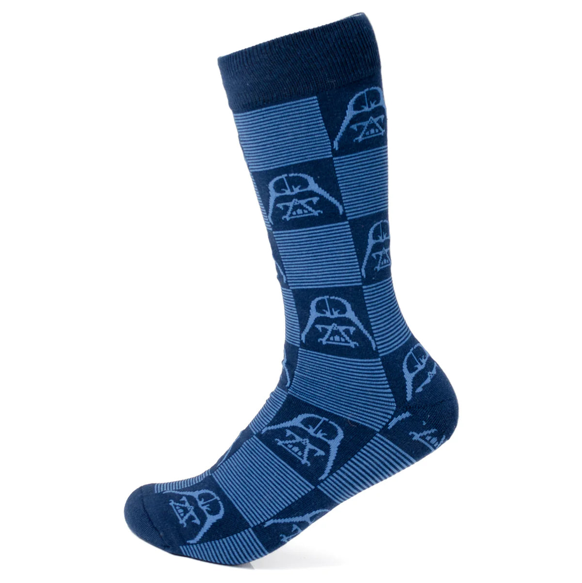 Star Wars Darth Vader Navy and Black Checkered Socks with Imperial Crest Lapel Pin Gift Set - OVERLANDERS Outfitter