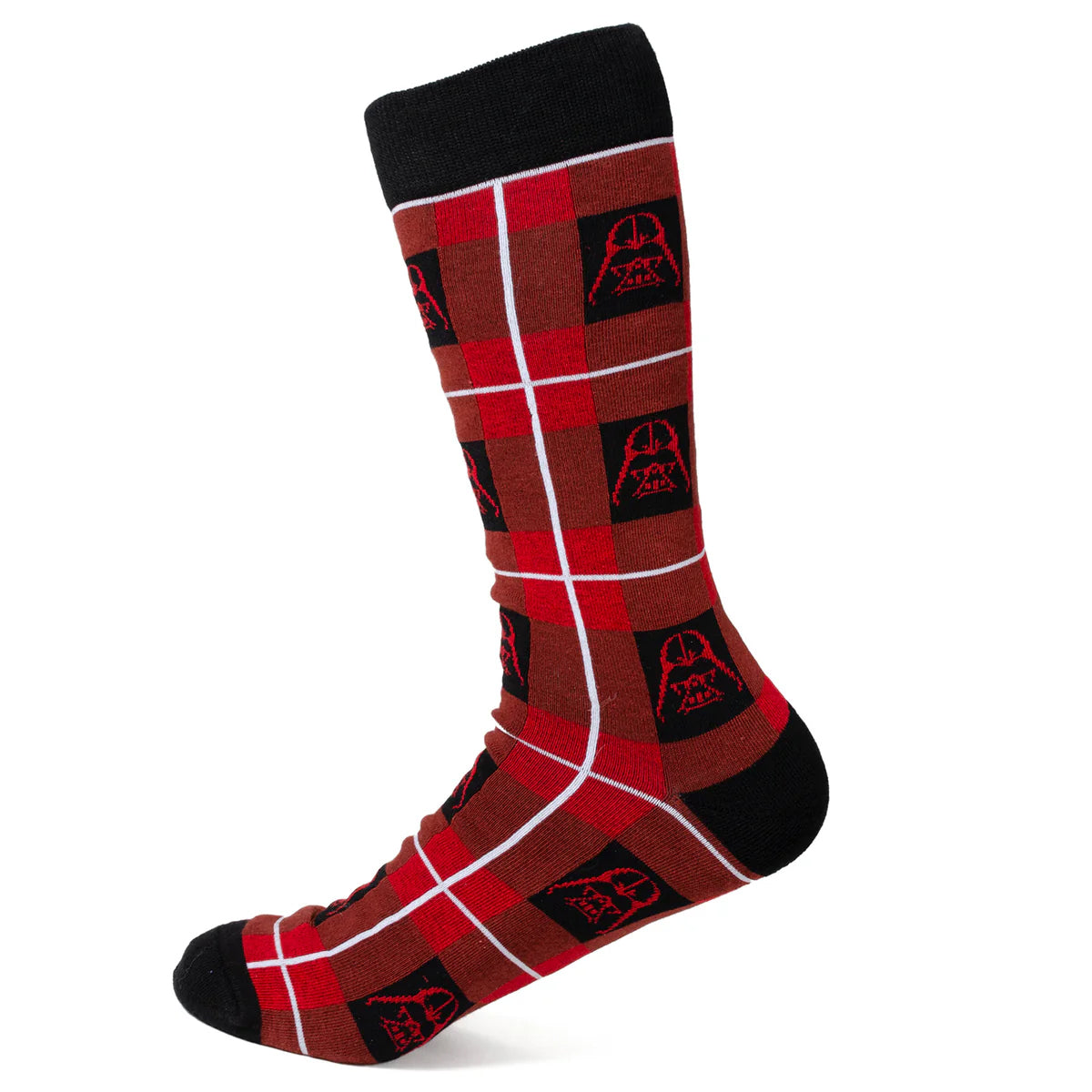 Star Wars Darth Vader Black and Red Plaid Dress Socks and Imperial Crest Lapel Pin Gift Set - OVERLANDERS Outfitter