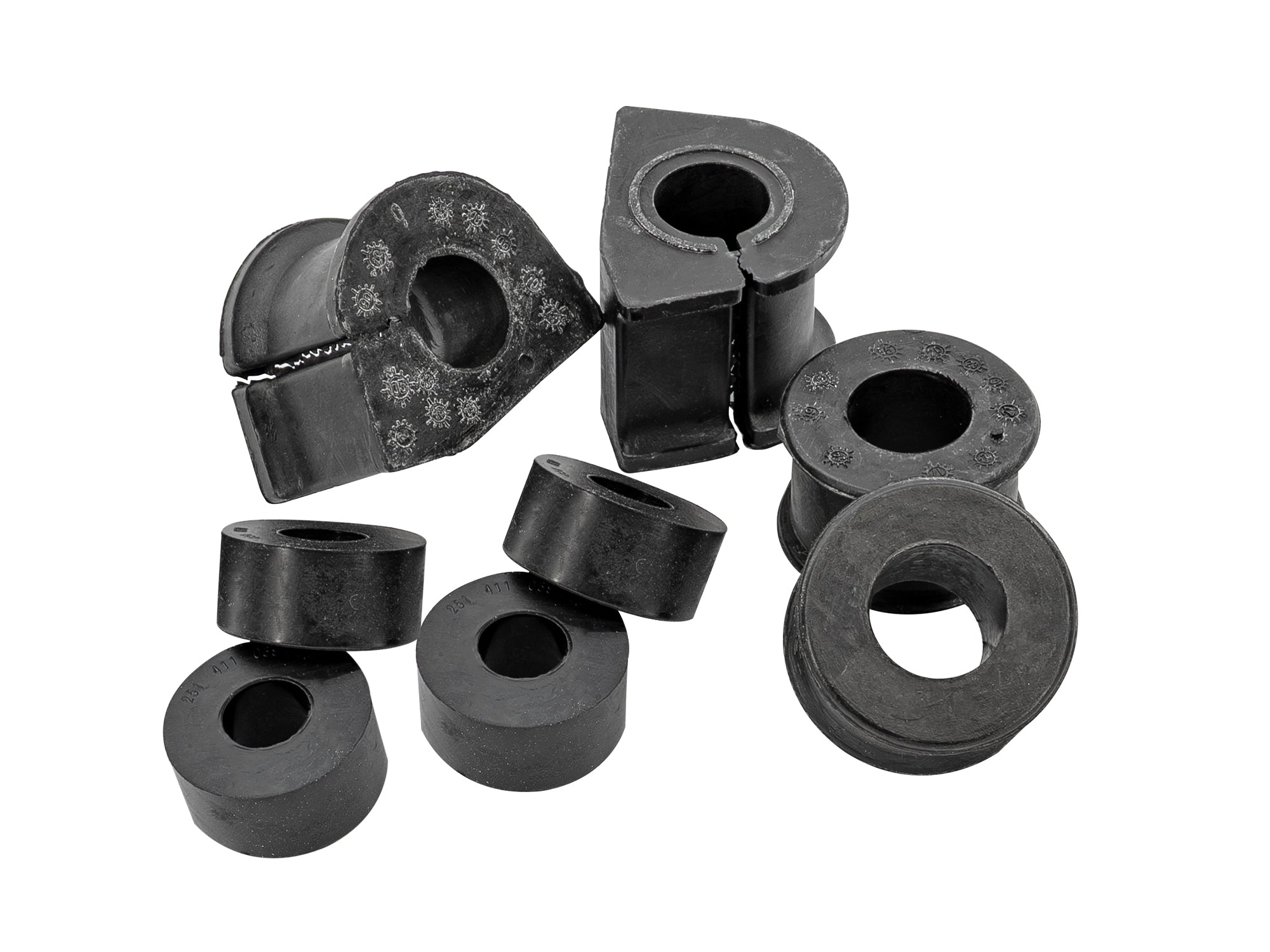 GoWesty Vanagon front sway bar bushing bundle showing black rubber bushings for suspension stability.