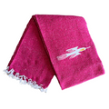 Hot pink Baja Thunderbird blanket by West Path featuring vibrant Thunderbird design and soft, cozy fabric.