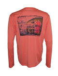 Men's Sun Protective Fishing Shirt Rainbow Reflections/Salmon - OVERLANDERS Outfitter
