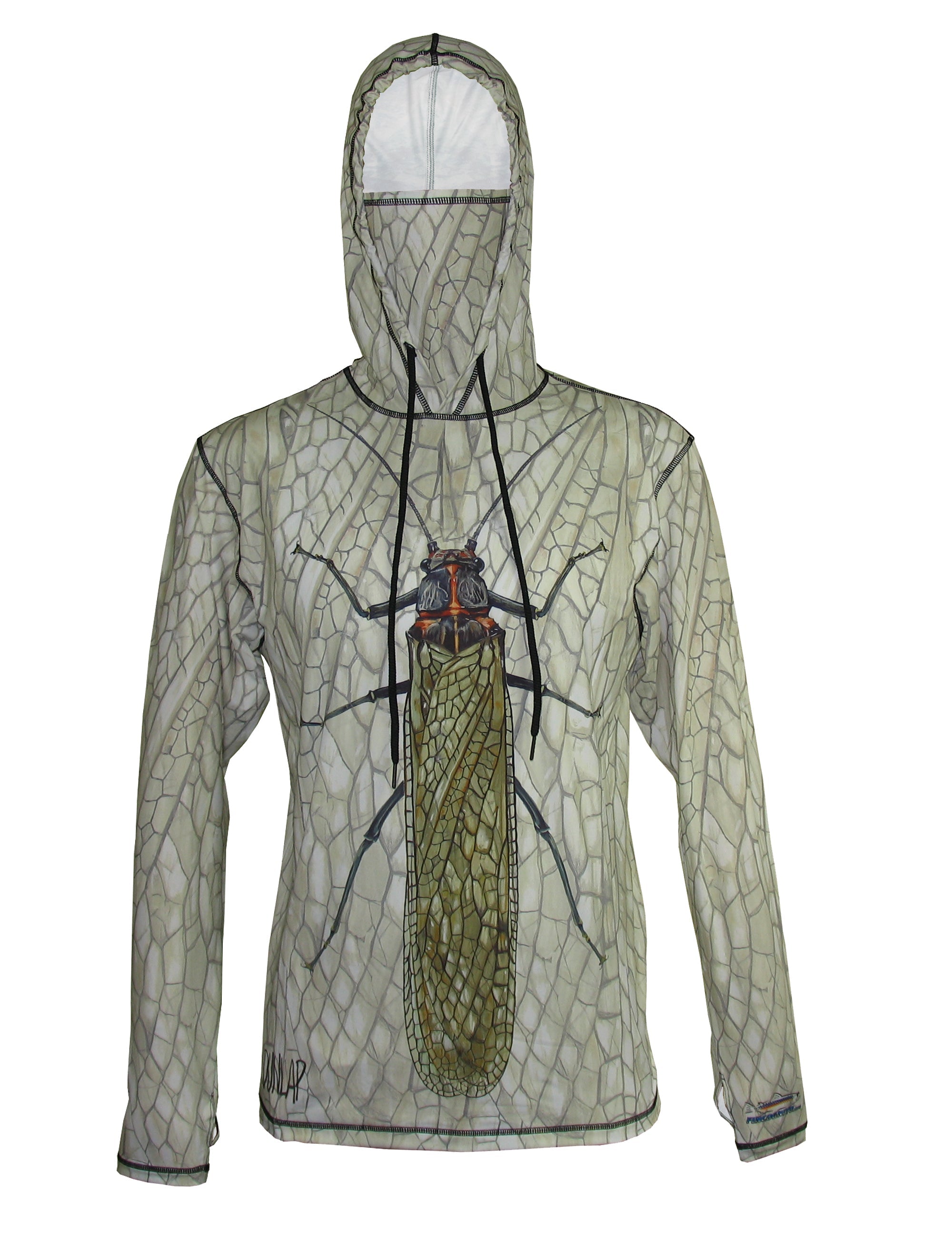 Salmonfly graphic fishing hoodie by Sunpro from Cognito Brands, Inc., featuring a detailed salmonfly design on the front.