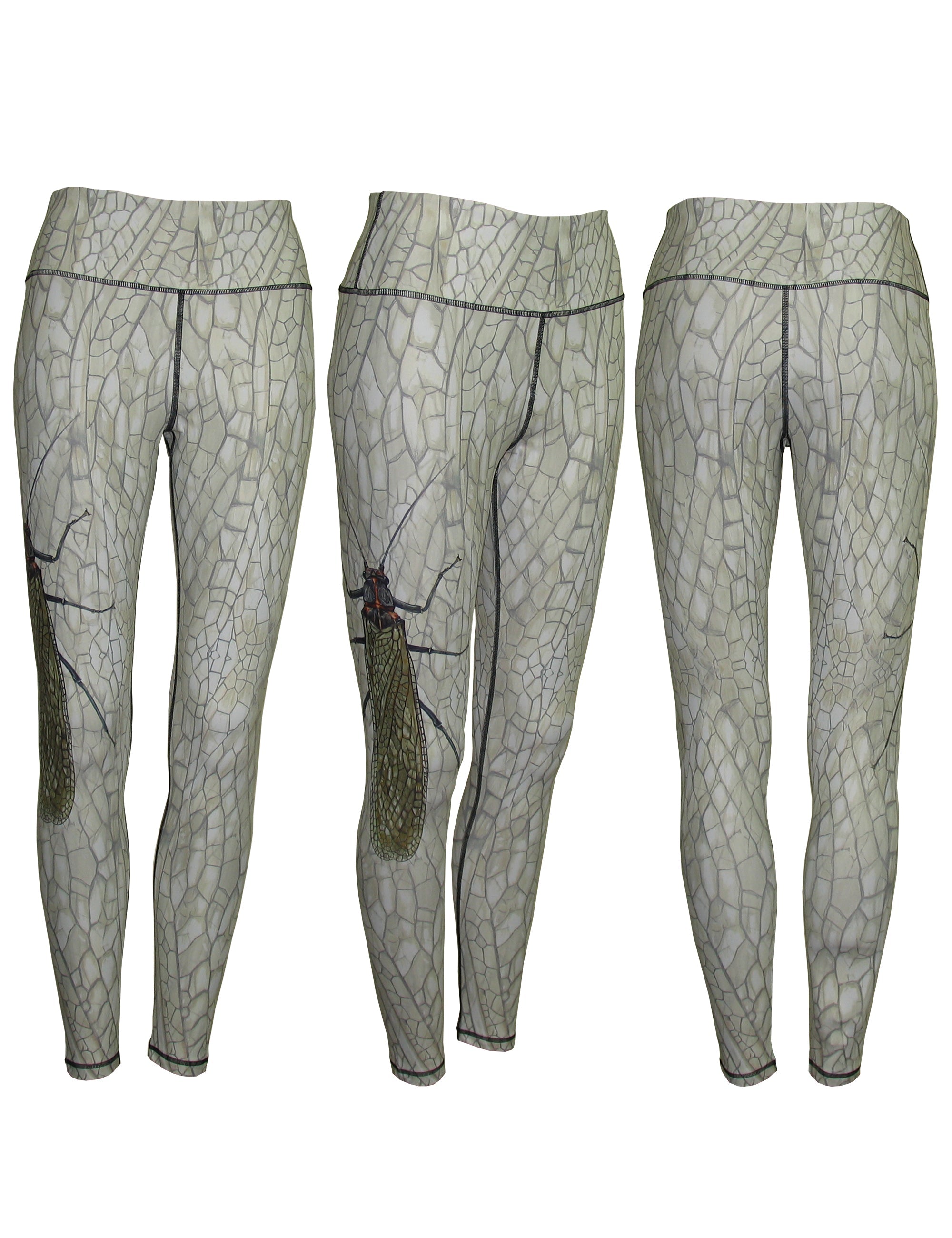 Salmonfly fish print patterned all sport leggings from Cognito Brands, featuring a vibrant fishing-inspired design.