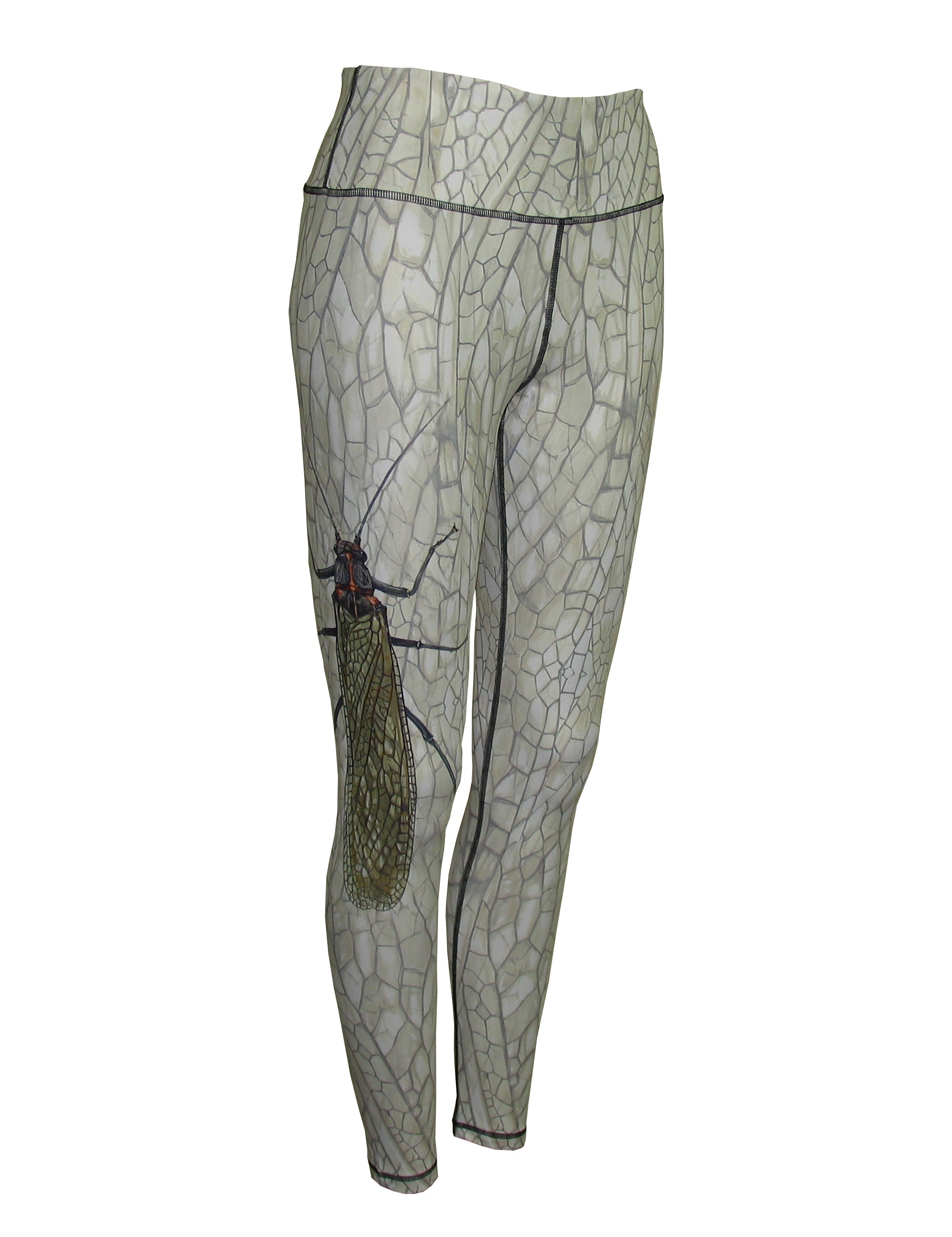 Salmonfly fish print all sport leggings by Cognito Brands, Inc., featuring a vibrant salmonfly pattern on stretchy athletic wear.
