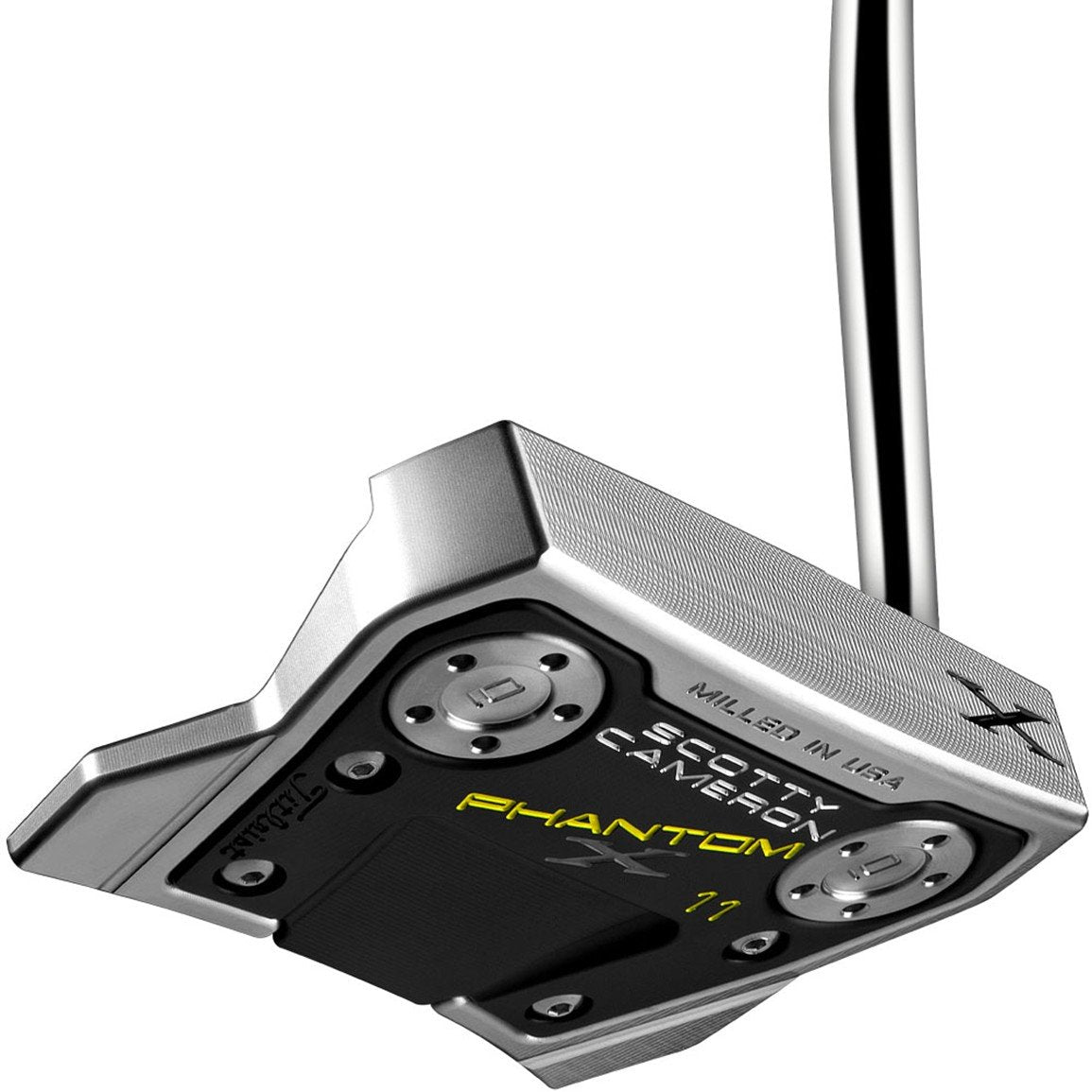 Scotty Cameron 2022 Phantom X 11 putter with black and silver finish, designed for golf putting accuracy.