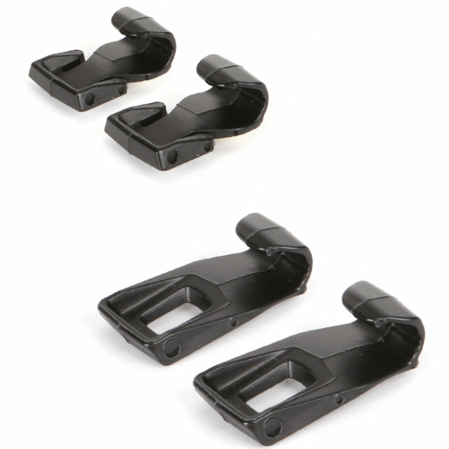 HCC Tactical Step-In® visor replacement clip kit for helmets and accessories, shown in a close-up shot of the clips.