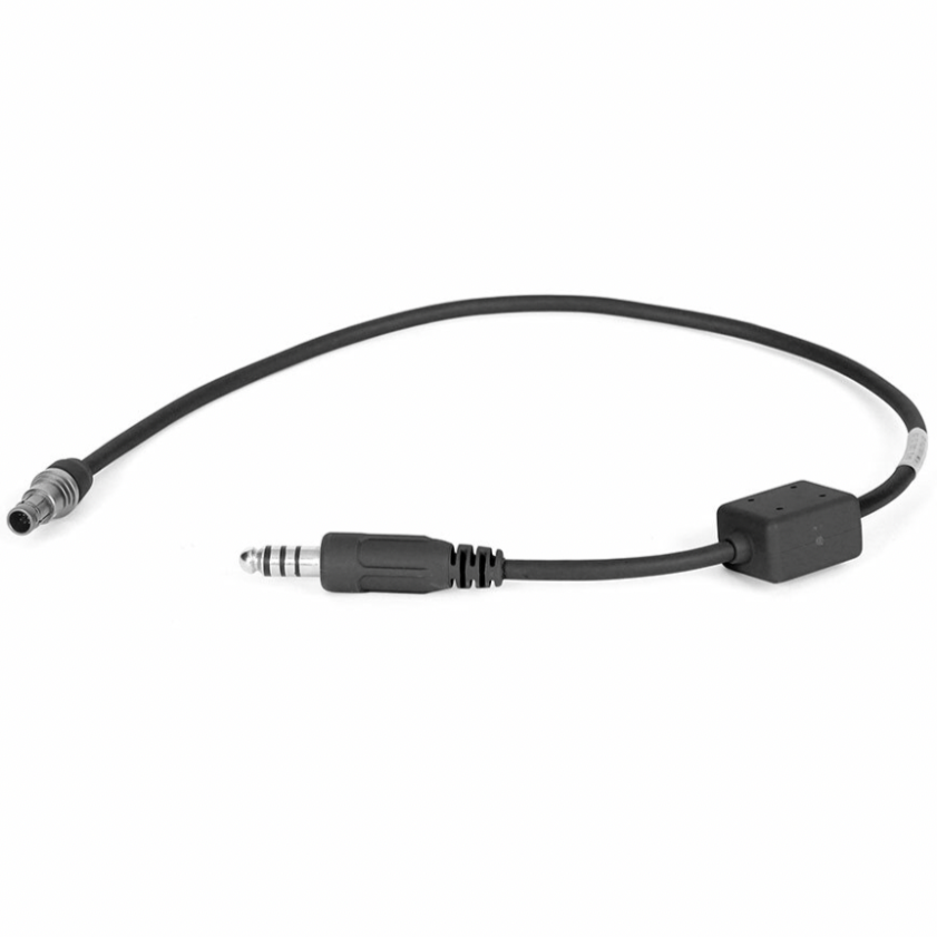 HCC Tactical AMP headset downlead cable for hearing protection and communication with durable audio connection.